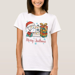 Camiseta Máquina de Costura Feliz Natal com Colcha 6