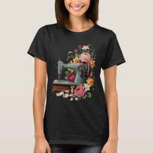 Camiseta Máquina de Costura Flores Costureira Alfaiate Colc