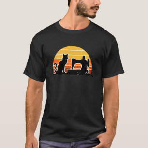 Camiseta Máquina de Costura Retro Gato Tricô Costureira Tri