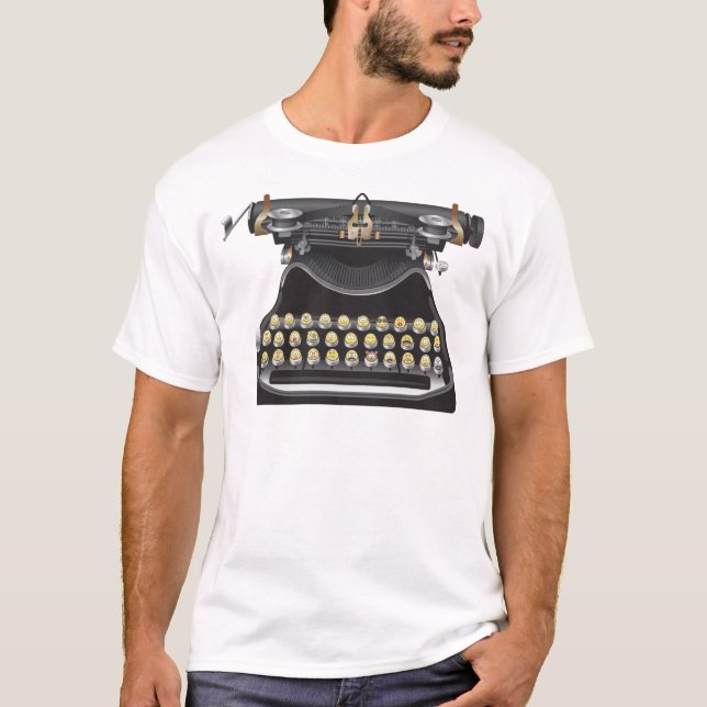 Camiseta Máquina de escrever de Emoji (Frente)