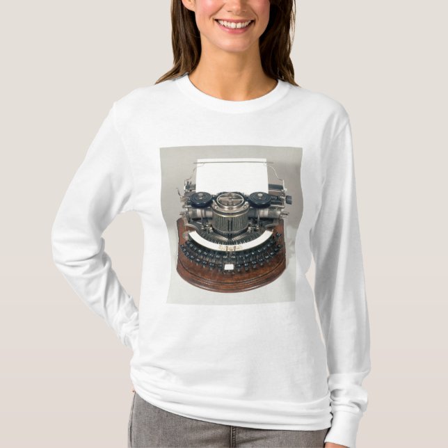 Camiseta Máquina de escrever de Hammond, com o teclado (Frente)