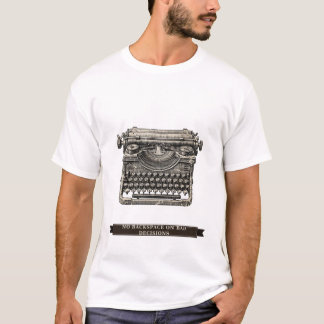 Camiseta Máquina de Escrever Divertida "Sem Backspace em De
