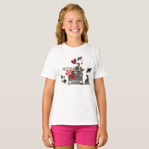 Camiseta máquina de escrever Eu amo você t