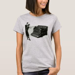 Camiseta Máquina de Escrever Manual de Negócios Vintage, Es