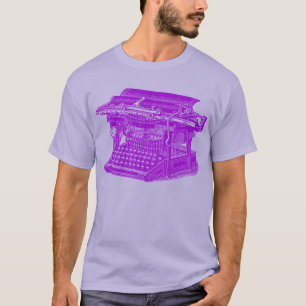 Camiseta Máquina de escrever Vintage - Roxo