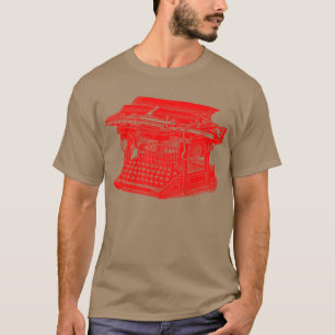 Camiseta Máquina de escrever Vintage - Vermelho