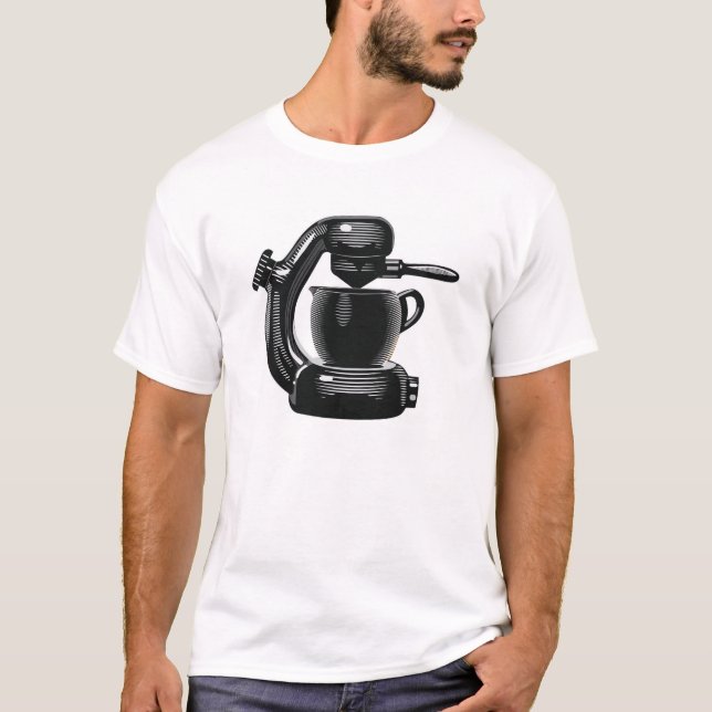 Camiseta Máquina de espresso atômico (Frente)