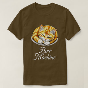 Camiseta Máquina de Ronronar, Gato Ruivo Fofo Dormindo 