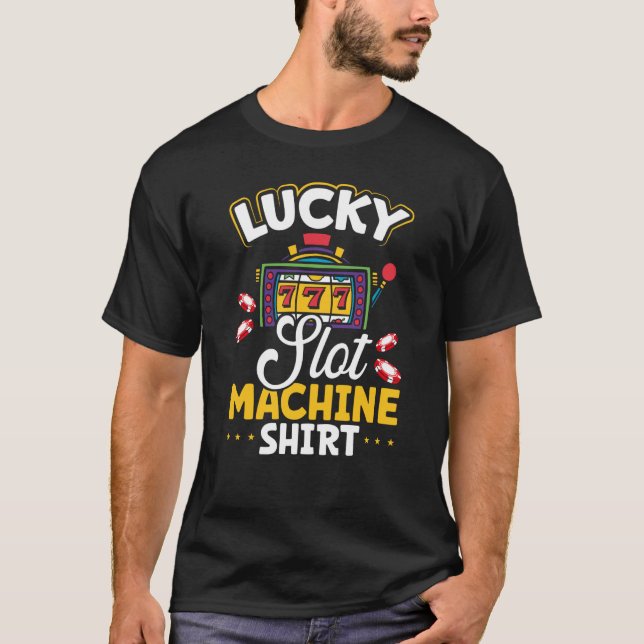 Camiseta Máquina de Slots Sortudos de Impressão Retroativa (Frente)
