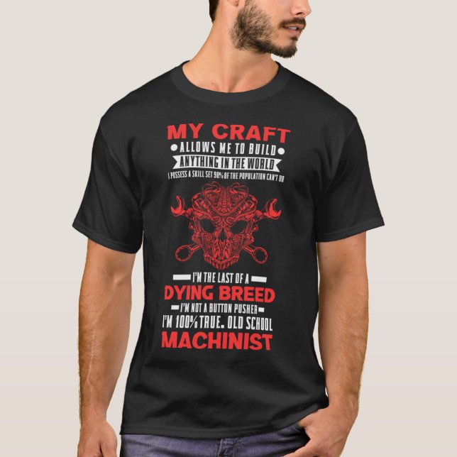 Camiseta Máquina de Velha Escola Machinista para Ópera de M (Frente)