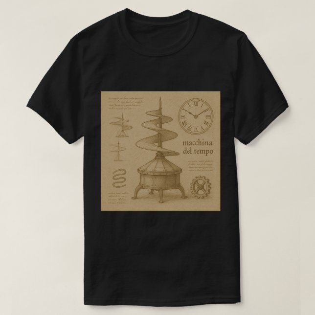 Camiseta Máquina do Tempo de Leonardo Da Vinci?! (Frente do Design)