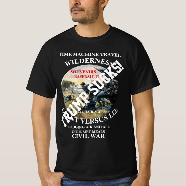 CAMISETA MÁQUINA DO TEMPO DE TRUMP VIAGEM BATALHA SELVAGEM (Frente)