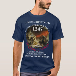 CAMISETA MÁQUINA DO TEMPO VIAGEM LONDRES 1347 PESTE NEGRA