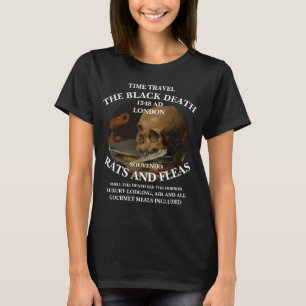 CAMISETA MÁQUINA DO TEMPO VIAGEM LONDRES PESTE NEGRA 1348