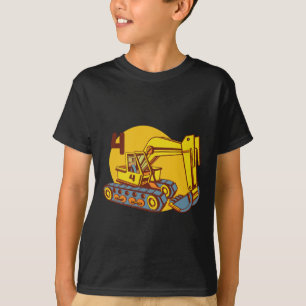 Camiseta Máquina Escavadeira Amarela Fofa