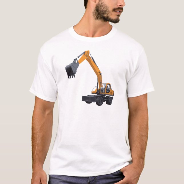 Camiseta Máquina escavadora da construção (Frente)
