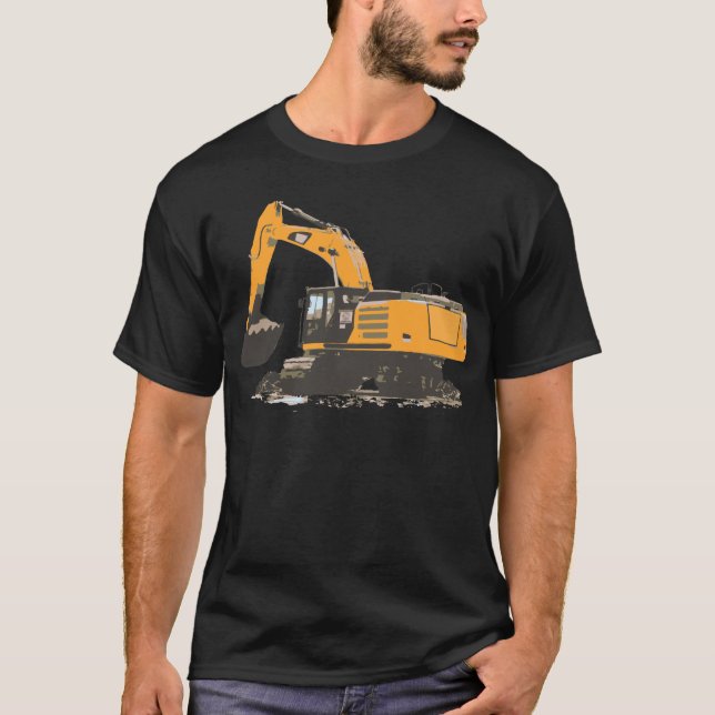 Camiseta Máquina escavadora enorme da sujeira (Frente)