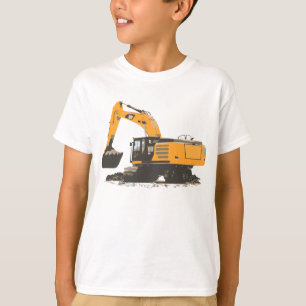 Camiseta Máquina escavadora retro alaranjada grande #3