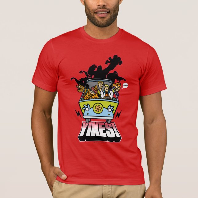 Camiseta Máquina Misteriosa "Yikes!" Gráfico (Frente)