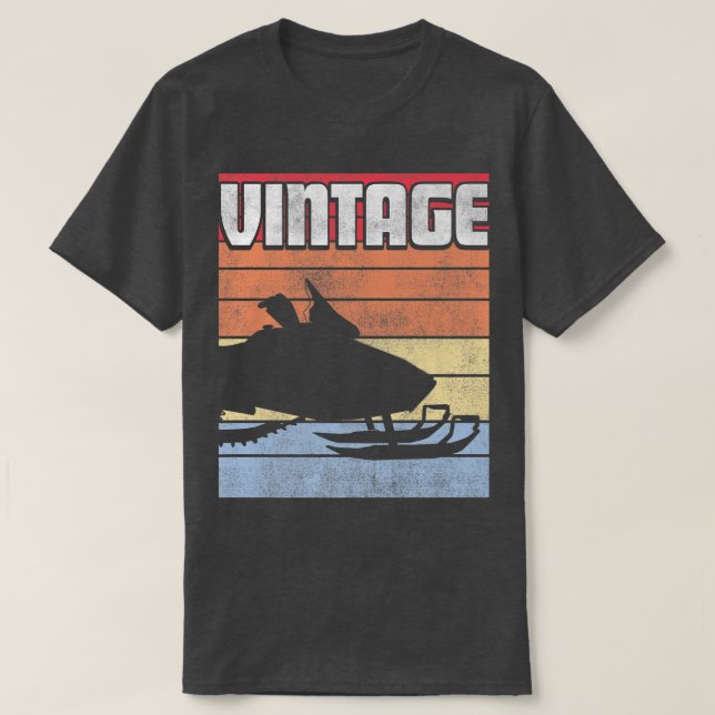 Camiseta Máquina Snowmobile Ski Esquema Patinete de inverno (Frente do Design)