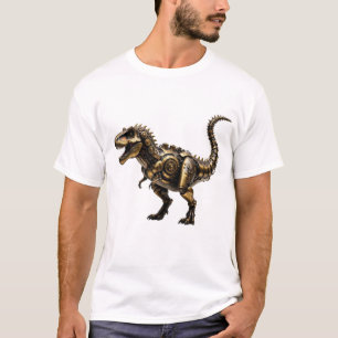 Camiseta Máquina T-Rex Steampunk – Fera Dino de Latão