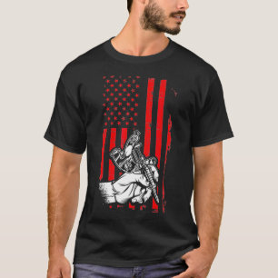 Camiseta Máquina Tinta Retron-Americana de Bandeira T