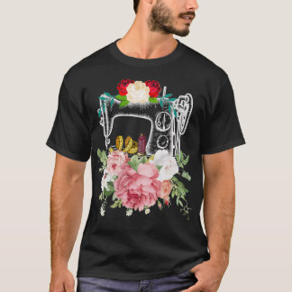 Camiseta Maquinaria De Costura Flor Com Ventilador Floral P