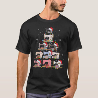 Camiseta Máquinas De Costura Árvore De Natal Engraçada Veda