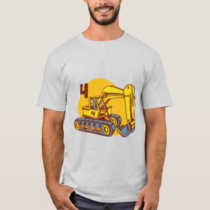 Camiseta Máquinas De Escavar Amarelo-Cento