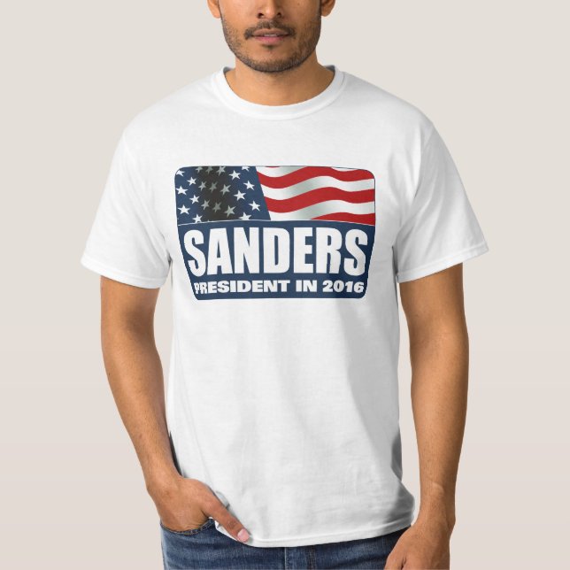Camiseta Máquinas de lixar de Bernie para o presidente 2016 (Frente)