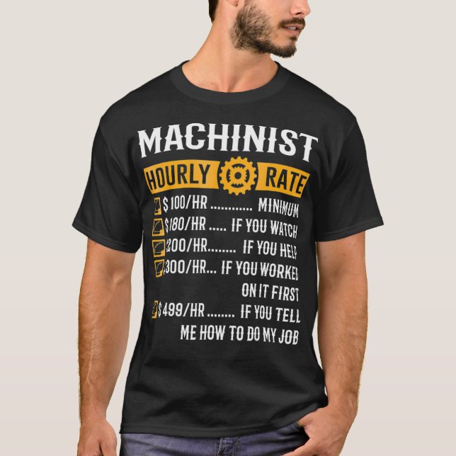 Camiseta Maquinista Multinista Engraçado de Taxa Horária Pr (Frente)
