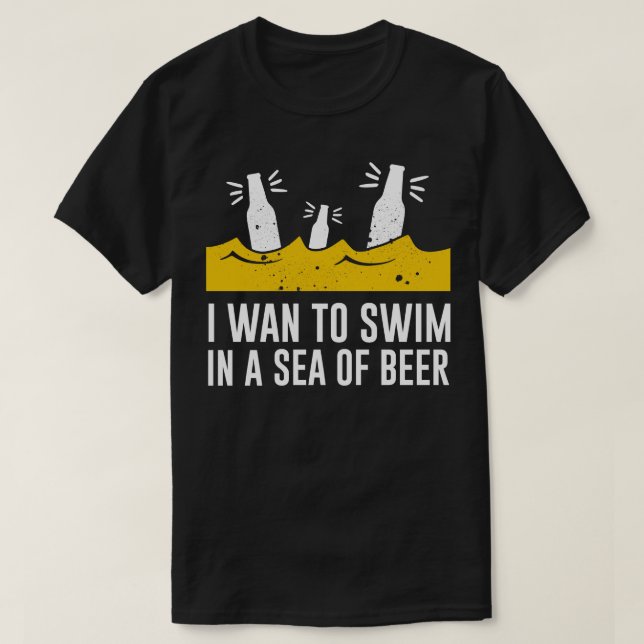 Camiseta Mar De Cerveja Engraçado Beer Drinker Dizendo bebe (Frente do Design)