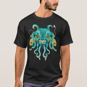 Camiseta Mar de Octopus do Monstro Subaquático Kraken