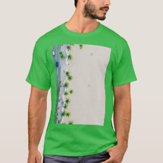 Camiseta Mar de Ondas de Água Azul e Areia de Praia