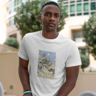 Camiseta Mar de Ondas de Tartaruga Japonês