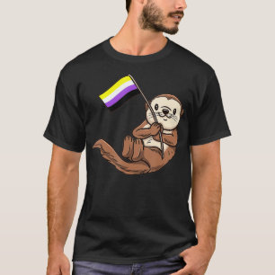Camiseta Mar de Otter com Sinalizador de Orgulho Não-Binári