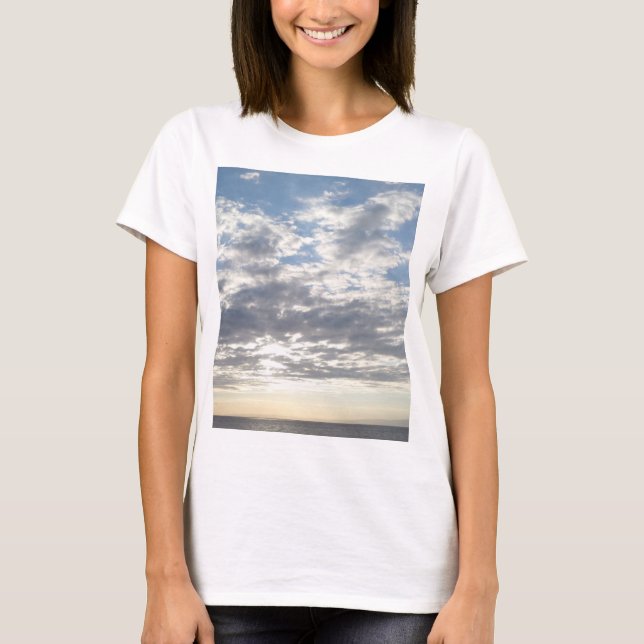 Camiseta Mar e Nuvens Tanque Mais Alto das Mulheres (Frente)