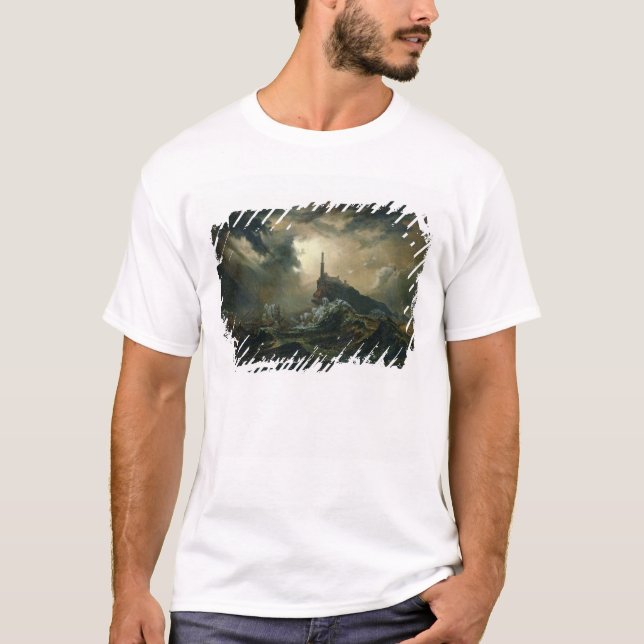 Camiseta Mar tormentoso com farol (Frente)