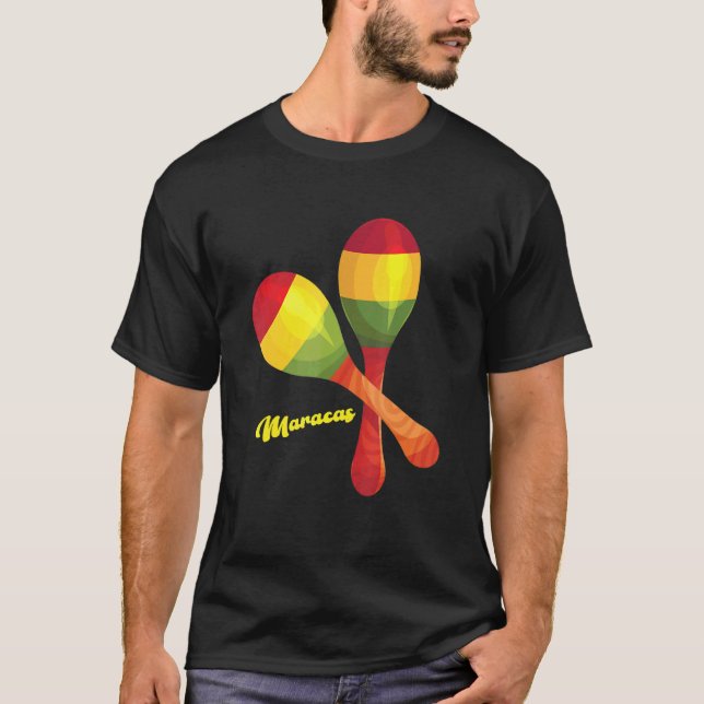 Camiseta Maracas Percussion Música Latina Mexicana Rumba Sh (Frente)