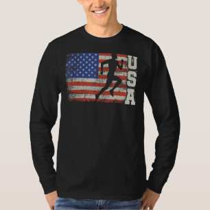 Camiseta Marathon Runner Team America Usa Flag Running Calç