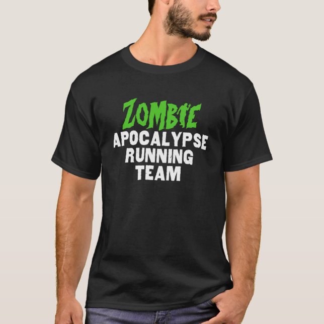 Camiseta Marathon Runner Zombie Apocalypse Equipe em Execuç (Frente)