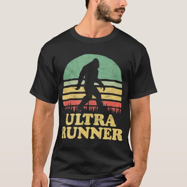 Camiseta Maratona de trilho Vintage Ultra Runner Bigfoot (Frente)