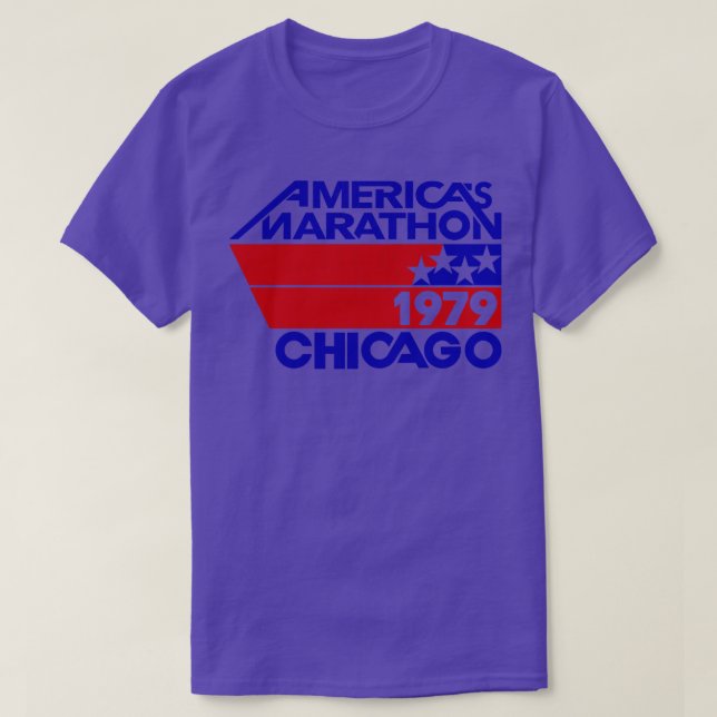 Camiseta Maratona Retro Chicago 1970 Americas Maratona (Frente do Design)