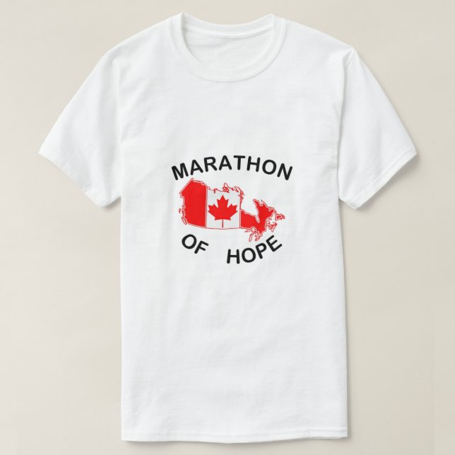 Camiseta maratona terry fox da esperança Maratona do Canadá (Frente do Design)