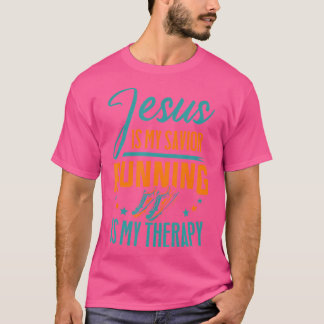 Camiseta Maratonista Jesus é meu salvador correndo é meu te