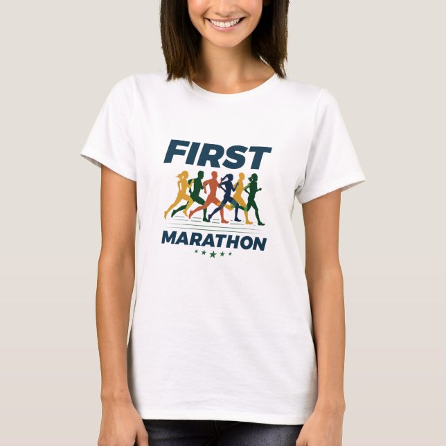 Camiseta Maratonista Maratonista de Primeira Maratona (Frente)