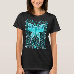 Camiseta Maravilha-branca Mente-borboleta Mulher Verão Casu