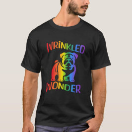 Camiseta Maravilha Enrugada Bulldog Arco-íris