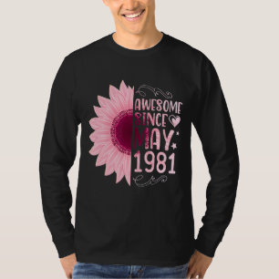Camiseta Maravilha Rosa De Girassol Desde Maio De 1981 Aniv