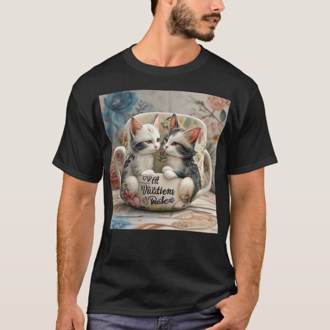 Camiseta Maravilhas dos Bigodes: Amizade Felina é Para Semp (Frente)